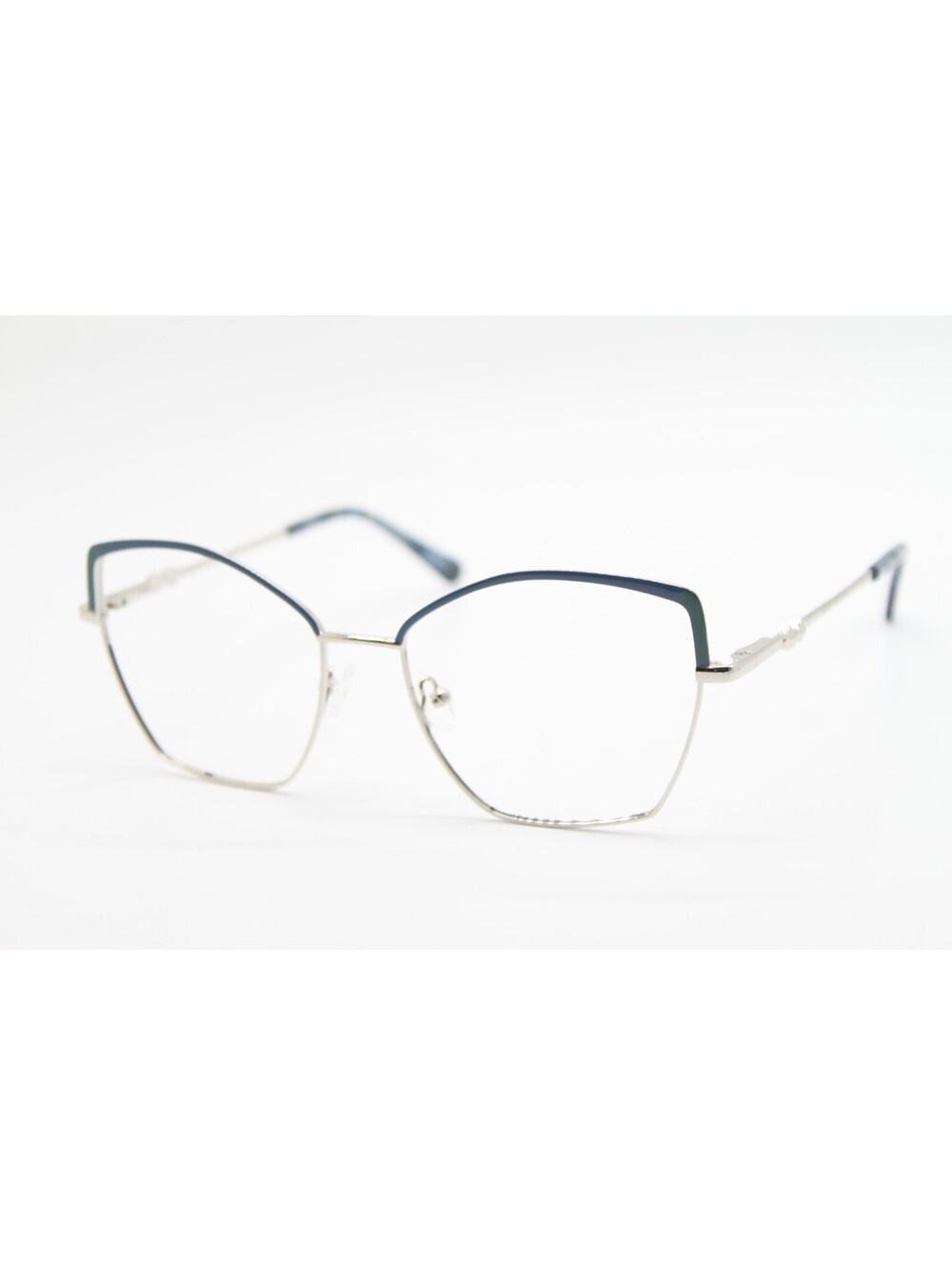 NEW NICOLE MILLER CATALANS C02 BLUE SILVER AUTHENTIC EYEGLASSES 55-17